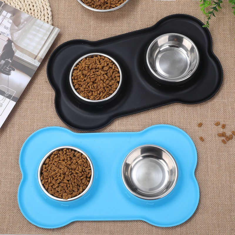Stay-Put Pet Bowl with Stainless Inlay