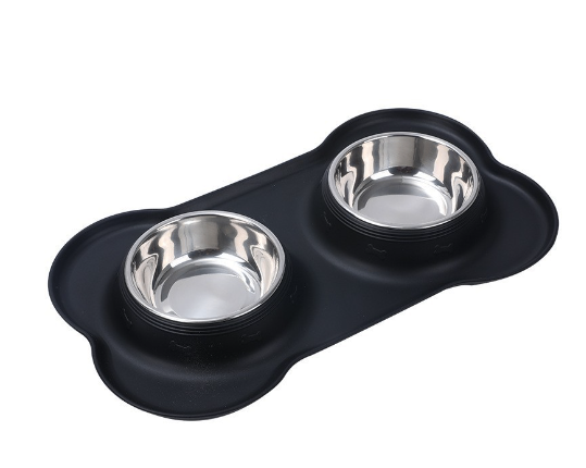 Stay-Put Pet Bowl with Stainless Inlay
