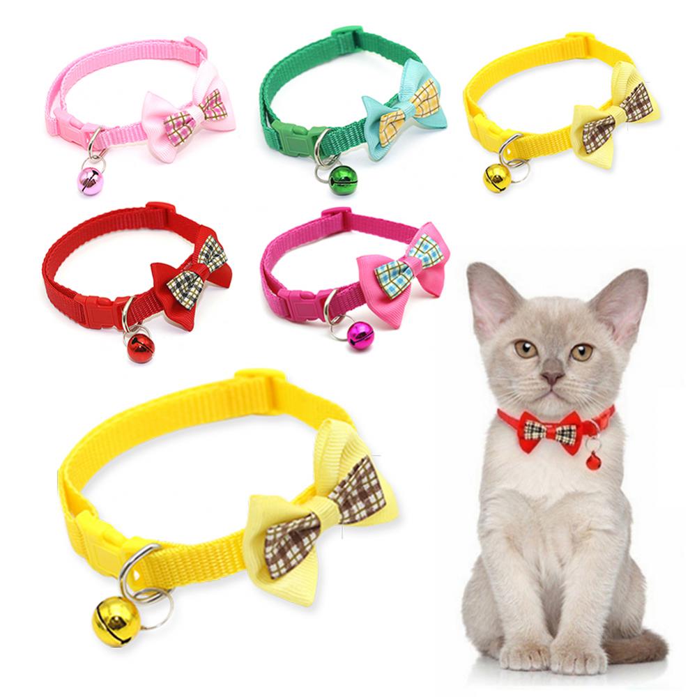 Chic Plaid Cat Collars with Bells - Adjustable