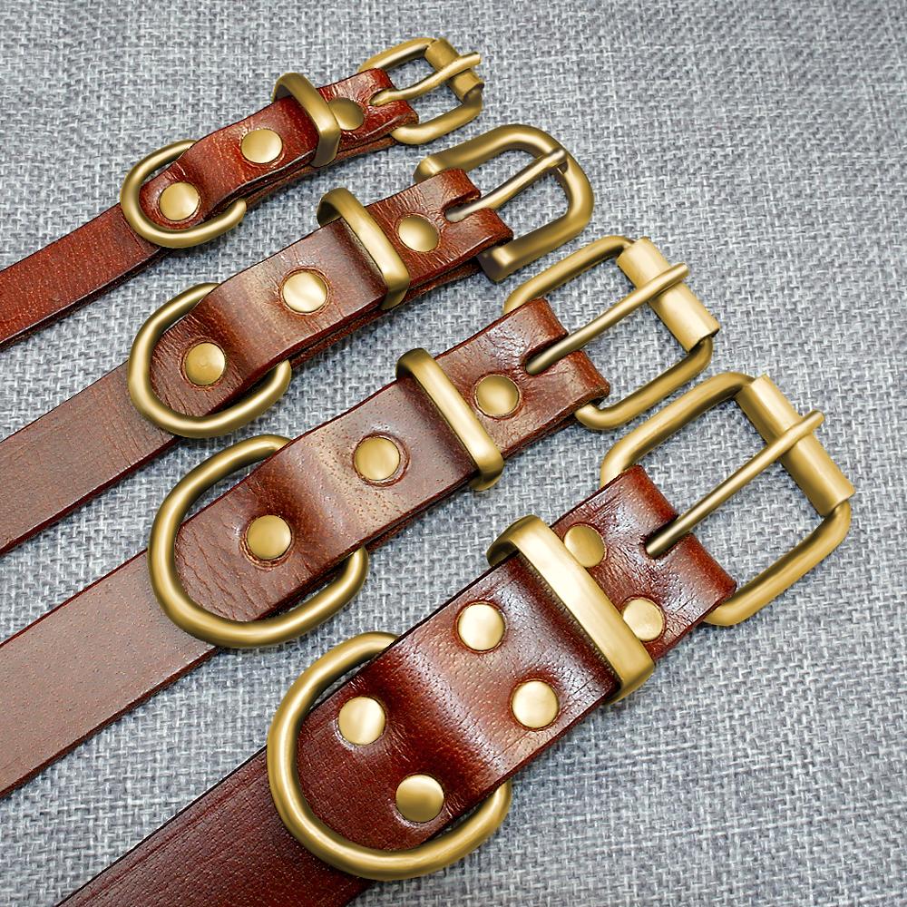 Chic Leather Dog Collars with Custom Tags