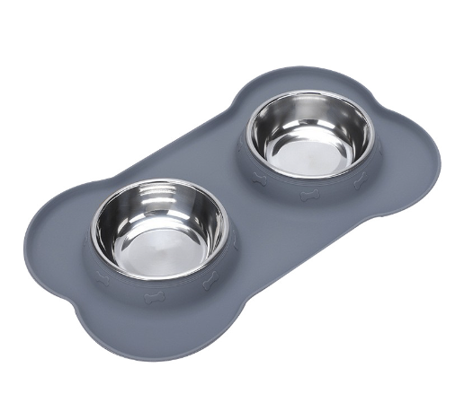Stay-Put Pet Bowl with Stainless Inlay