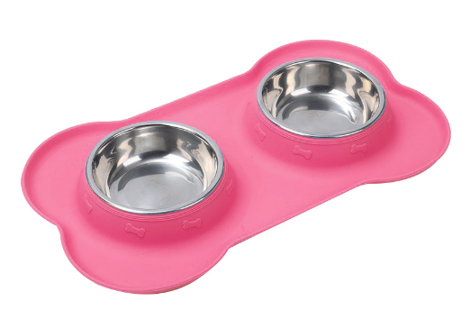Stay-Put Pet Bowl with Stainless Inlay