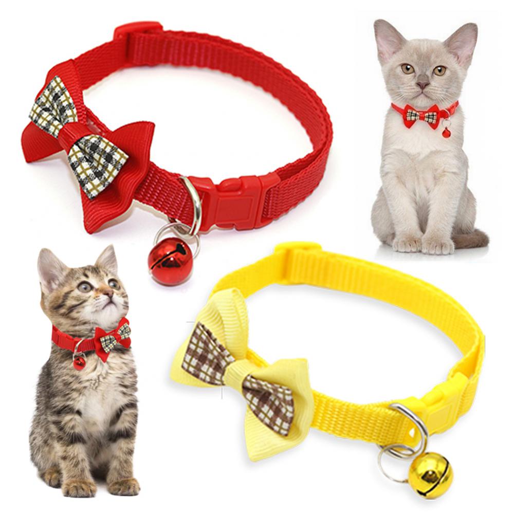 Chic Plaid Cat Collars with Bells - Adjustable
