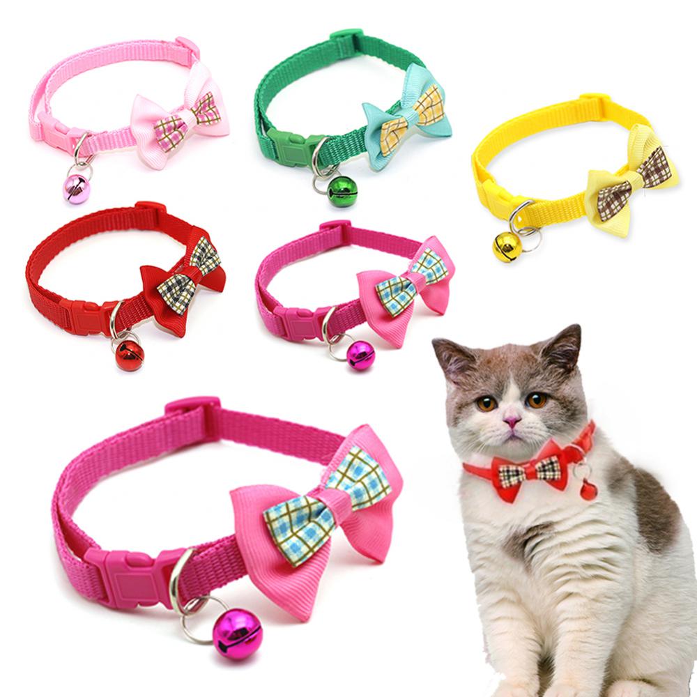 Chic Plaid Cat Collars with Bells - Adjustable