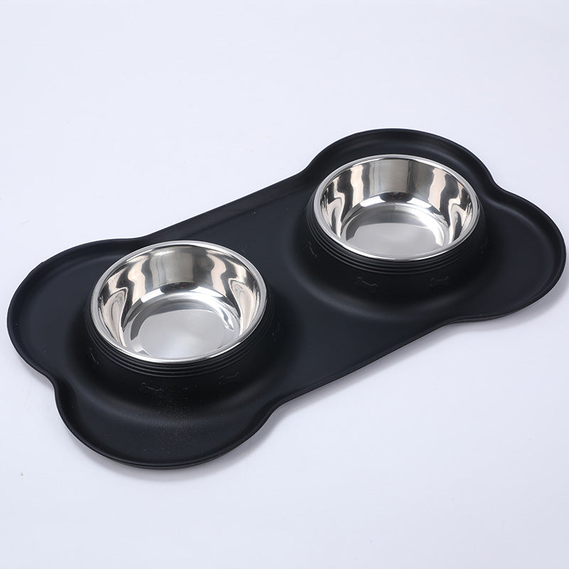 Stay-Put Pet Bowl with Stainless Inlay